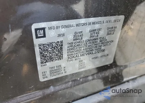 2019 GMC Terrain Sle из США, поврежденный, VIN 3GKALMEV6KL172700